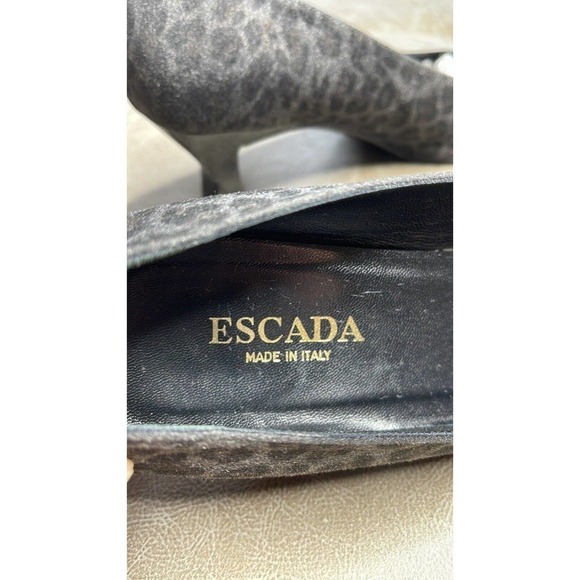 ESCADA Womens Pumps Heels Gray‎ Black Animal Print Size 9 B - Picture 6 of 7